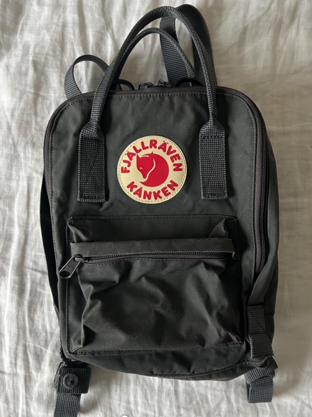 Fjallraven Kånken mini backpack - black with red logo
